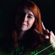 Streamer and influencer Gabriela Cattuzzo posing for a Razer promotion.